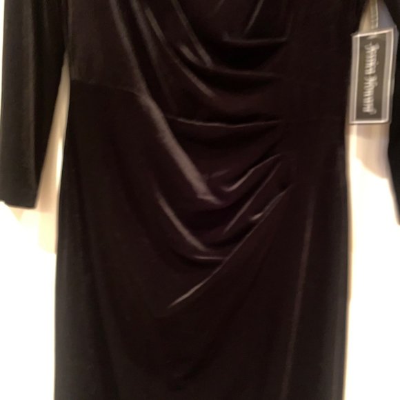 NWT - Jessica Howard Black Velvet dress with bow accent - Picture 10 of 12